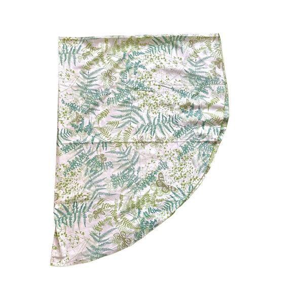 Vintage Vera Neumann Green Fern Butterfly Oval Oblong Tablecloth - Picture 5 of 12